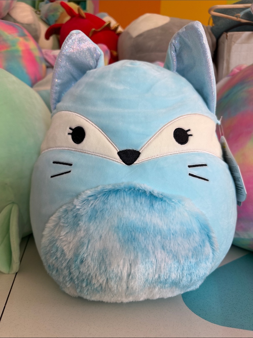Squishmallows 12” Kendra the Light Blue Fox Plush - Winter Edition